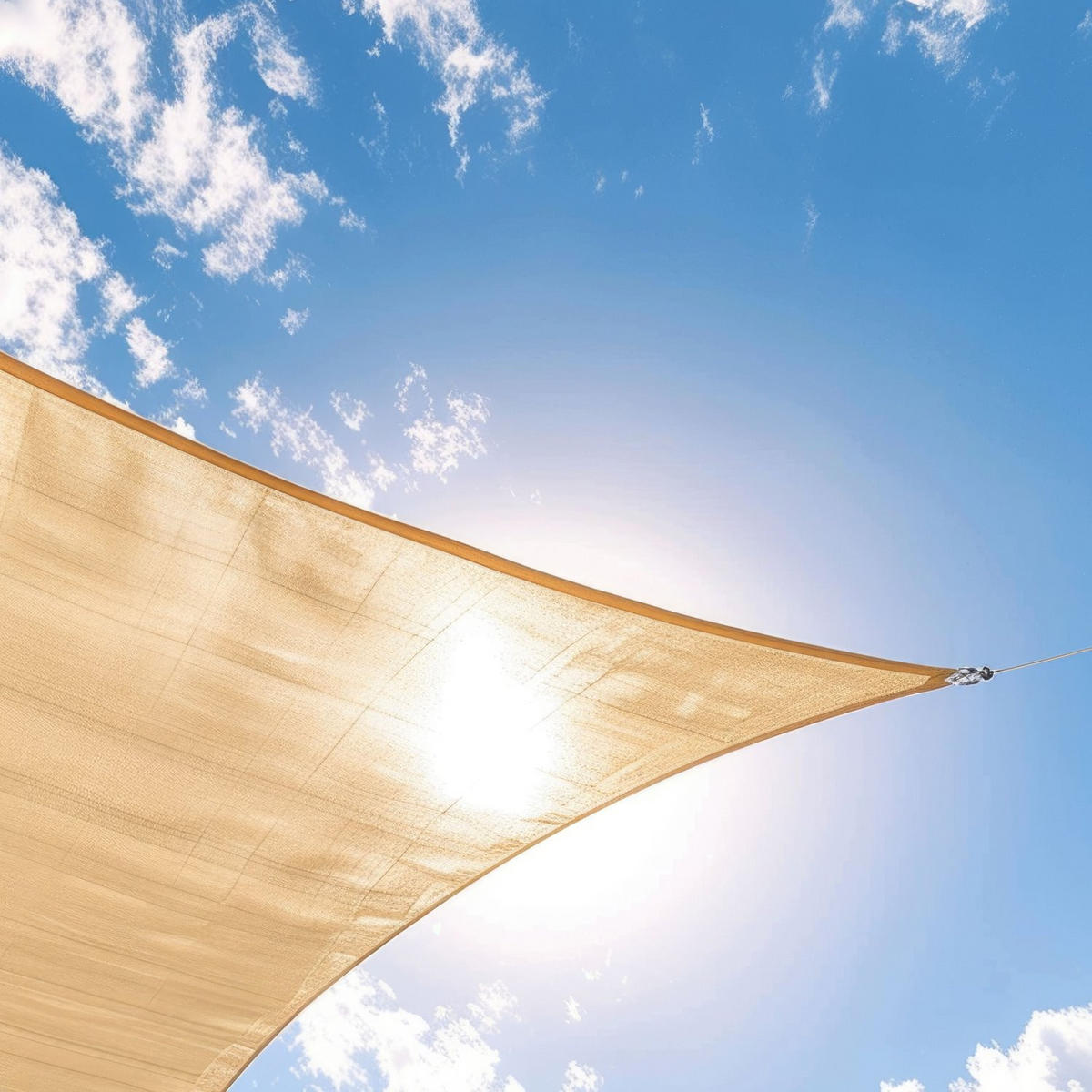 SONNENSEGEL mit UV Schutz, 4x3m - Beige, Textil (400/300cm) - Outtec