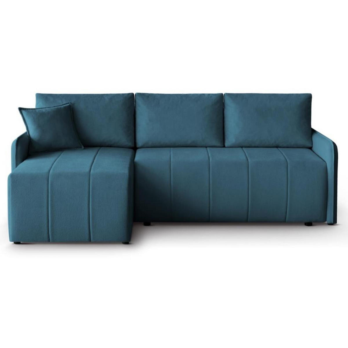 ECKSCHLAFSOFA Capri blau - Blau/Schwarz, Kunststoff/Textil (223/156cm) - Beautysofa