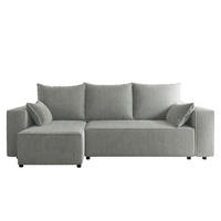 ECKSOFA Tobi mit Bettkasten und Schlaffunktion, L-Form, Cordstoff, Universal - Grau, Holzwerkstoff (246/145cm) - 4ALL HOME