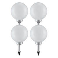 LED AUSSENLEUCHTE Weiß Spritzwassergeschützt 4er Set - Weiß, Kunststoff (20/20/62cm)