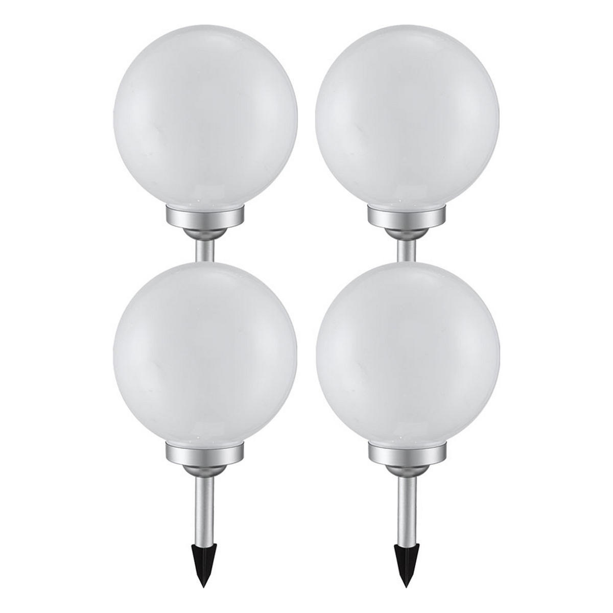 LED AUSSENLEUCHTE Weiß Spritzwassergeschützt 4er Set - Weiß, Kunststoff (20/20/62cm)