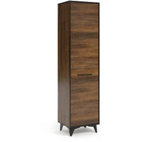 DREHTÜRENSCHRANK Felia mit 1 Tür, 47,5 cm - Walnussfarben/Schwarz, Holzwerkstoff (47.5/185/40cm) - Beautysofa