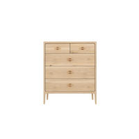 KOMMODE Elin, Natur Massiveiche - Beige, Holz (44/104.4/90cm) - WOODEK