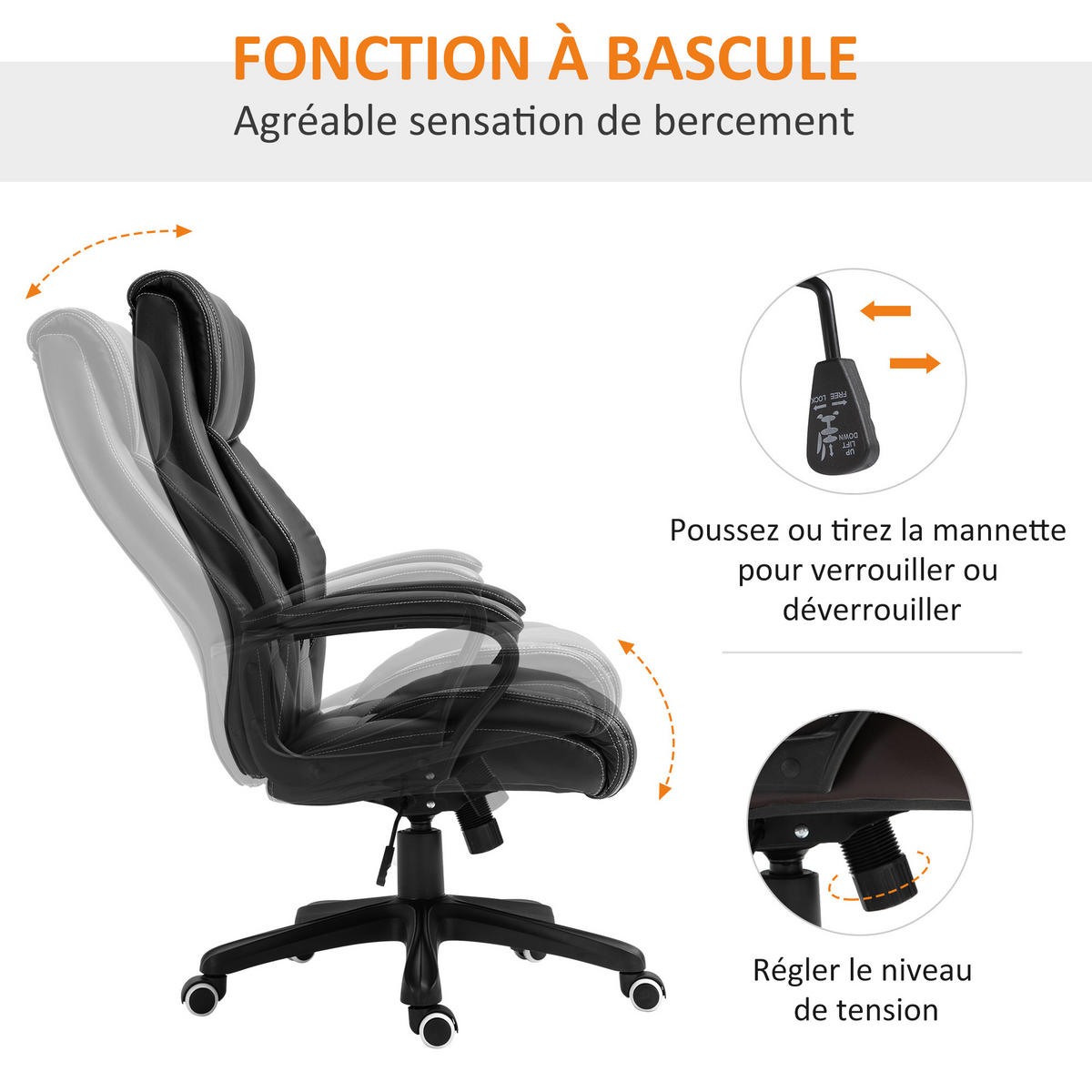 CHEFSESSEL DE-11656 ergonomisch mit Massagefunktion Schwarz - Schwarz, Metall (78/120/66cm) - ComfortXL