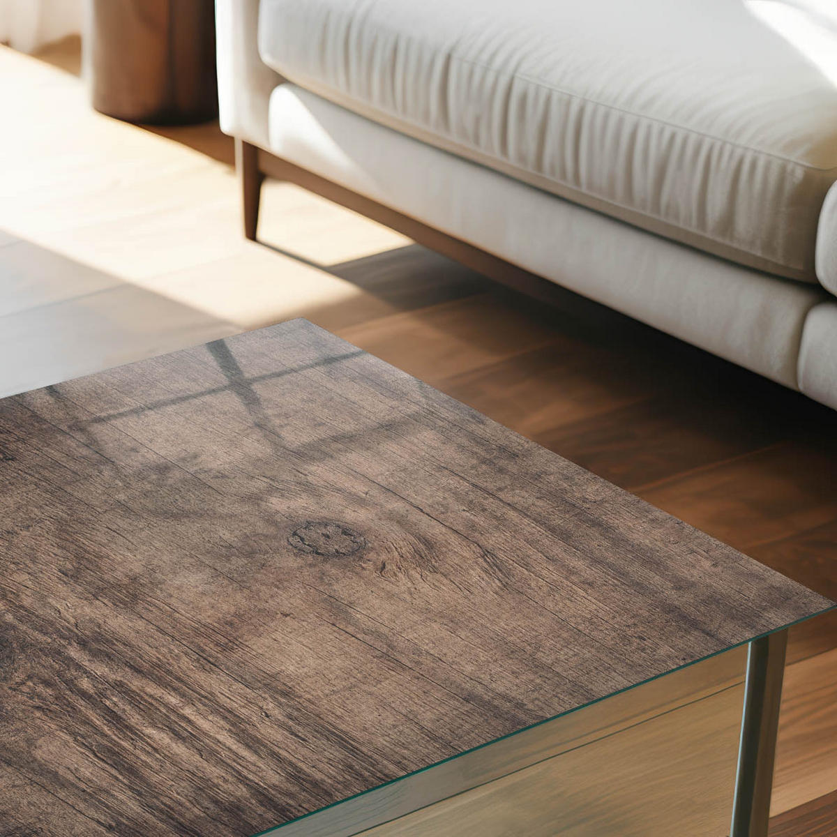GLASPLATTE 80x60 cm – Holzstruktur - Beige, Glas (0.4/80/60cm) - ArtPrintCave