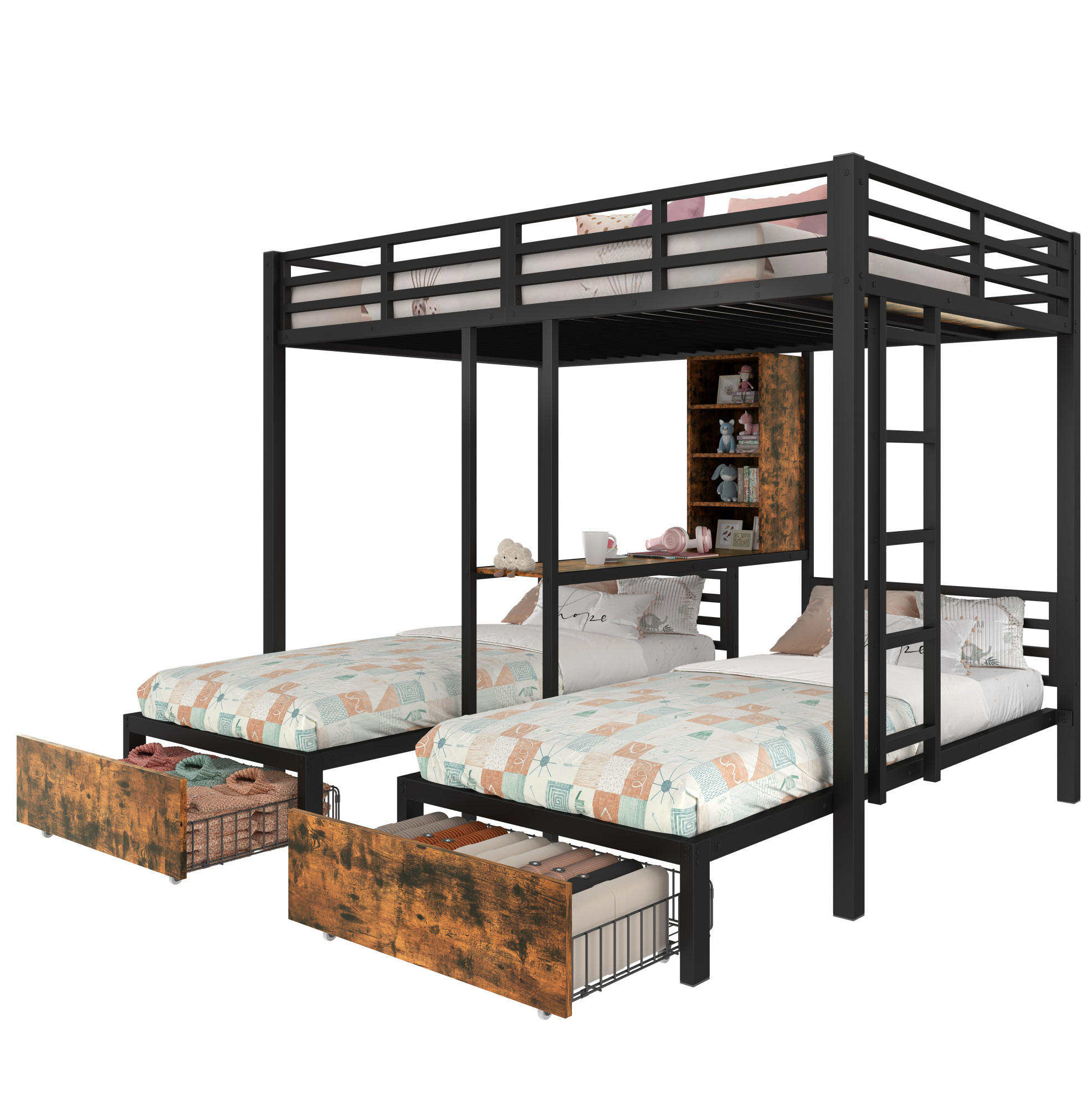 Ivmeu Etagenbett Schwarz 140x200 cm