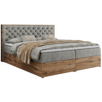 BOXBETT ALBERO 3 - 140/200 Hellgrau Struktur - H3 - Hellgrau, Holz/Textil (140/200cm) - MKS