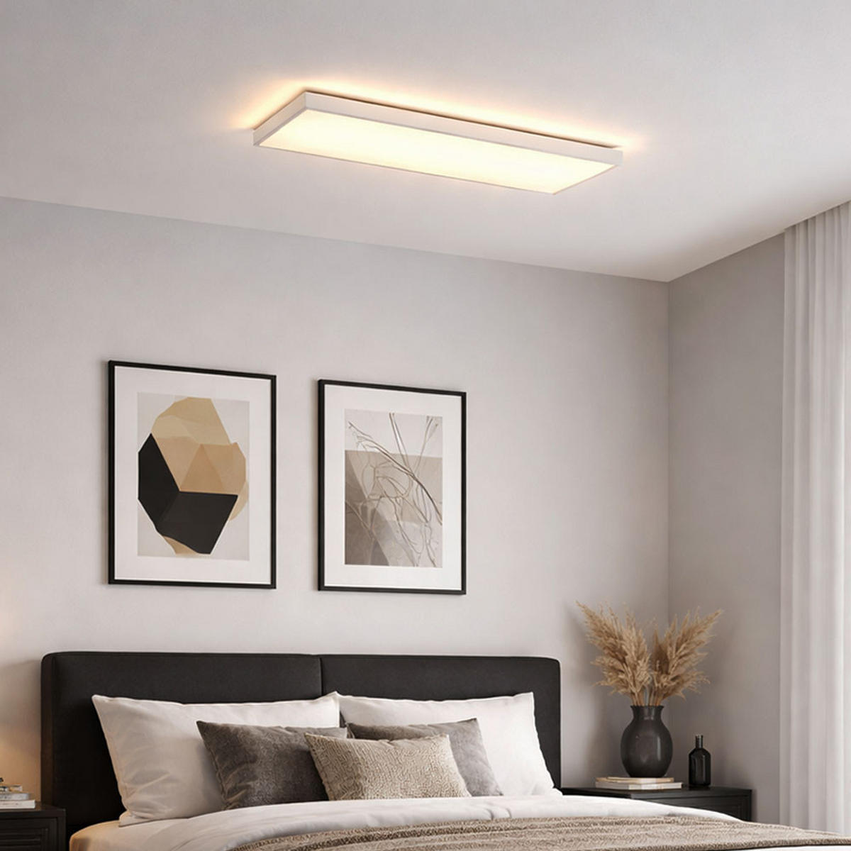 LED DECKENPANEL Weiß eckig - Weiß, Kunststoff (58.2/20.2/4.1cm) - Briloner