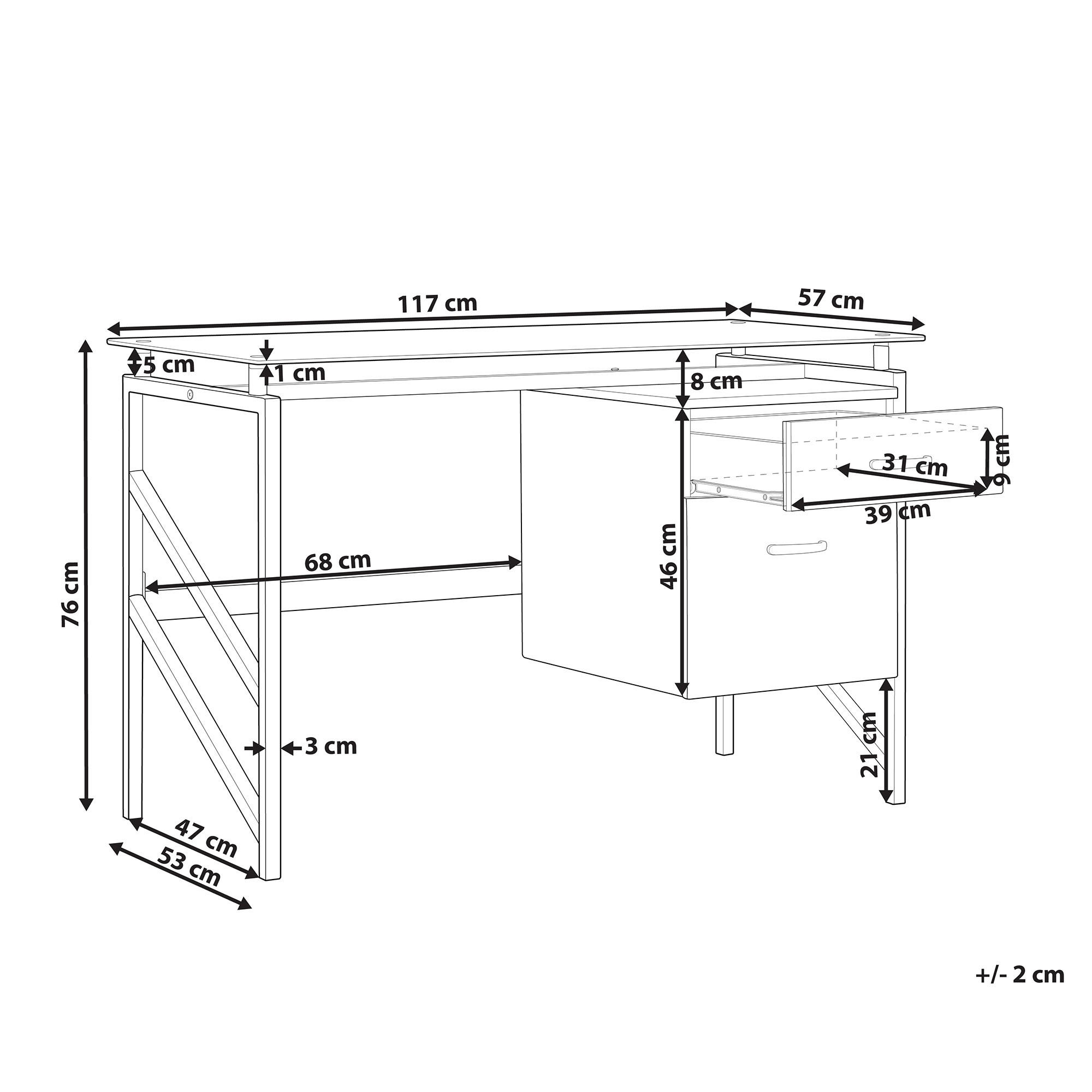 SCHREIBTISCH schwarz 117/57/76 cm Moriton - Schwarz, Holzwerkstoff (57/117/76cm) - Beliani