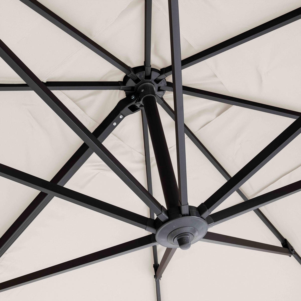 SONNENSCHIRM 3x4m mit 4 Gewichtsplatten, Weiß - Weiß, Metall (400/300cm) - Oviala