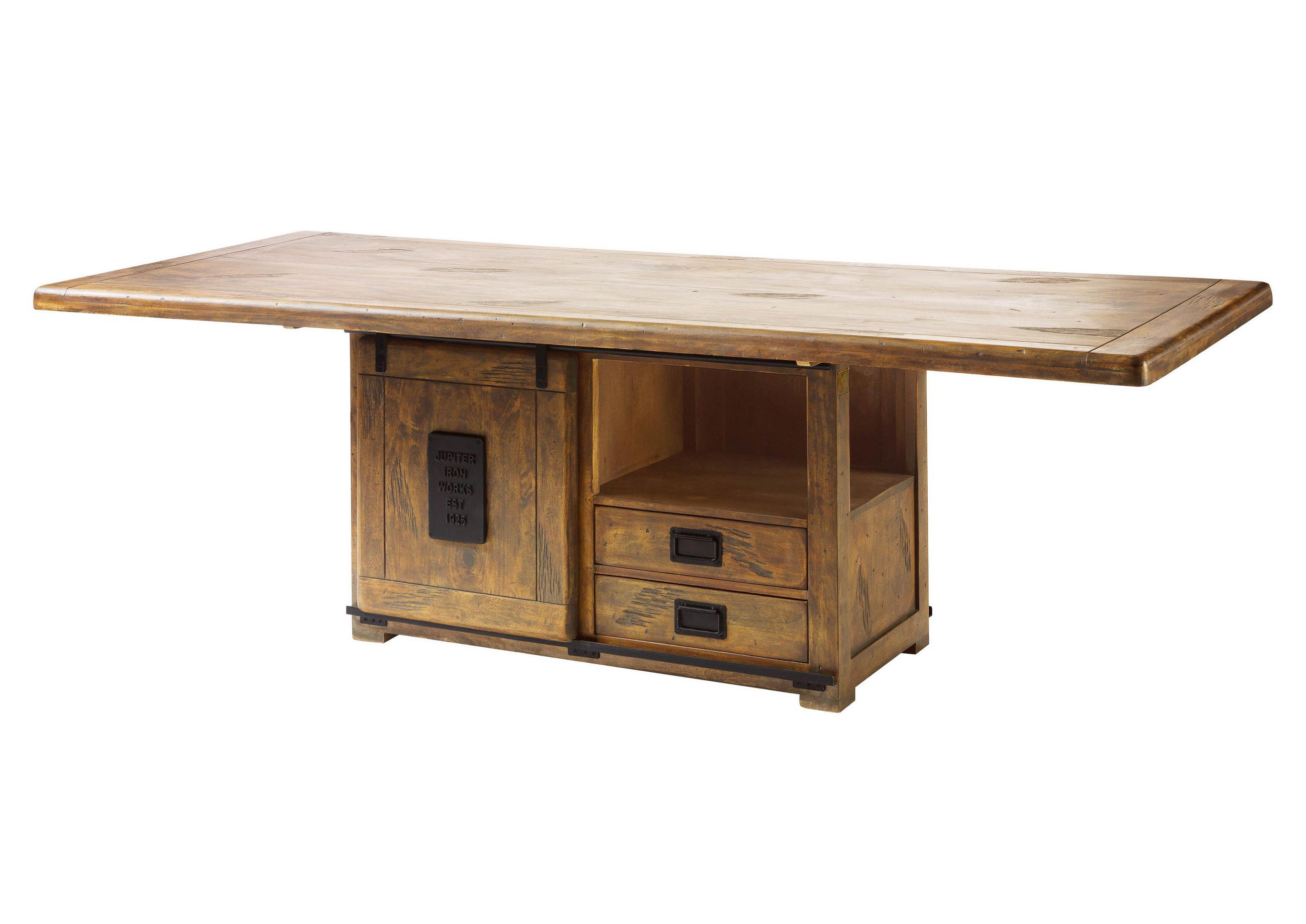 ESSTISCH Mango 200x100x76 natur lackiert RAILWAY #198 - Naturfarben, Holz (200/100/76cm) - Massivmoebel24