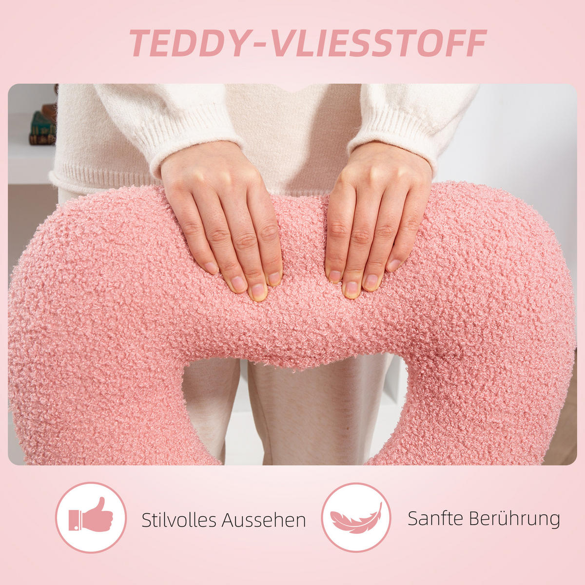 SCHREIBTISCHSTUHL Bürostuhl Drehbar Homeoffice Stuhl mit Herzförmige Rückenlehne - Rosa, Kunststoff (45/88/56cm) - HOMCOM