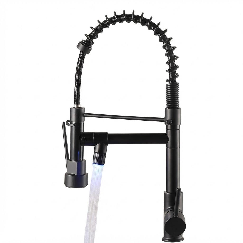 BADEZIMMERARMATUR aus Messinglegierung, 46 cm hoch, Premium-Schwarz. - Schwarz, Metall (43/6.5/32cm) - Vallsero