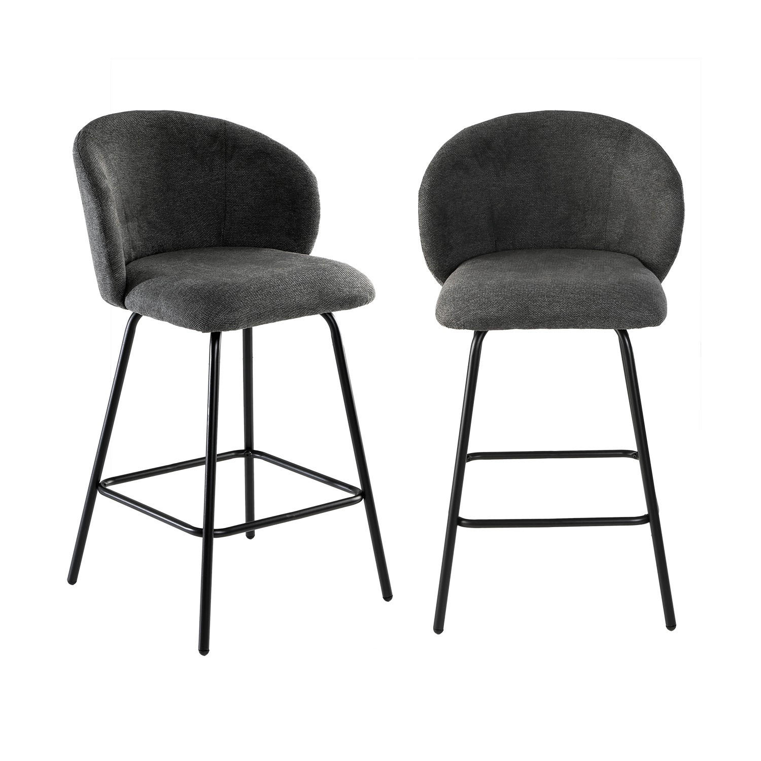 HOCKER 2er-set 89/53/50 cm - Anthrazit, Holzwerkstoff (50/89/51cm) - Calicosy