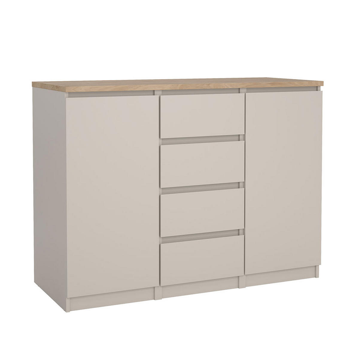 SIDEBOARD, Naia, Eiche, Holzwerkstoff, 121 x 50 x 91 cm - Eichefarben, Holzwerkstoff (121/91/50cm) - ebuy24