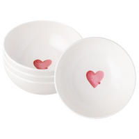 MÜSLISCHALEN SENDING LOVE With Love weiß-rot ø 16,9 cm 4er Set - Rot/Weiß, Keramik (16.9cm) - Villeroy & Boch