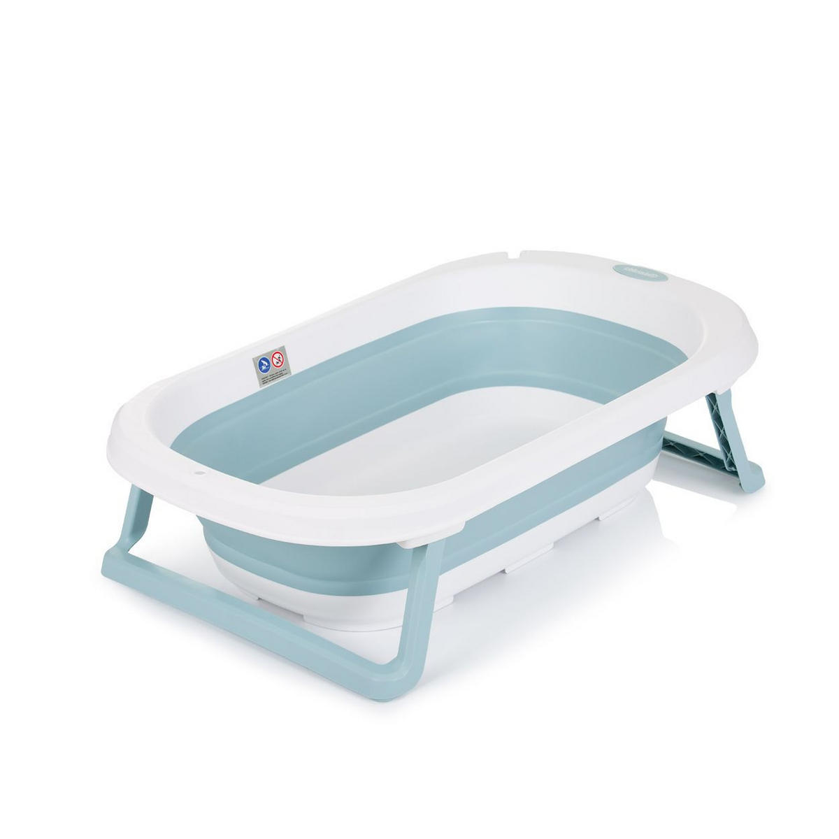 BABYBADEWANNE Isla 80 cm blau mit Badekissen faltbar, integrierter Wasserablauf - Blau, Kunststoff (50/80cm) - Chipolino