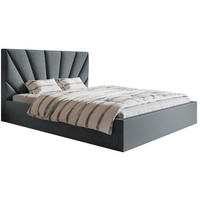 BETT Grafit SIM 3 Gepolstert 160x200 cm - Schwarz/Graphitfarben, Textil/Metall (160/200cm) - Sepro Meble