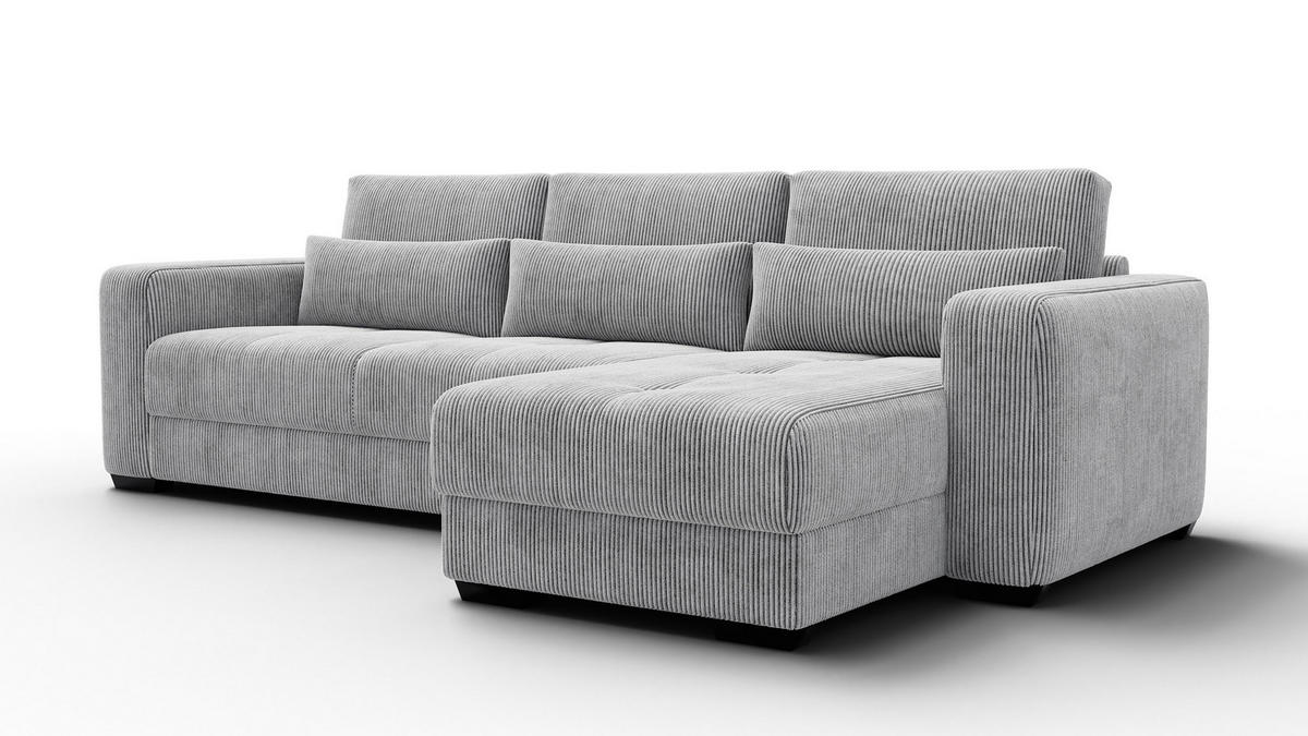 ECKSOFA OLI 4-Sitzer rechts, hellgrau - Hellgrau, Holz/Textil (295/172cm) - Courtois Laville