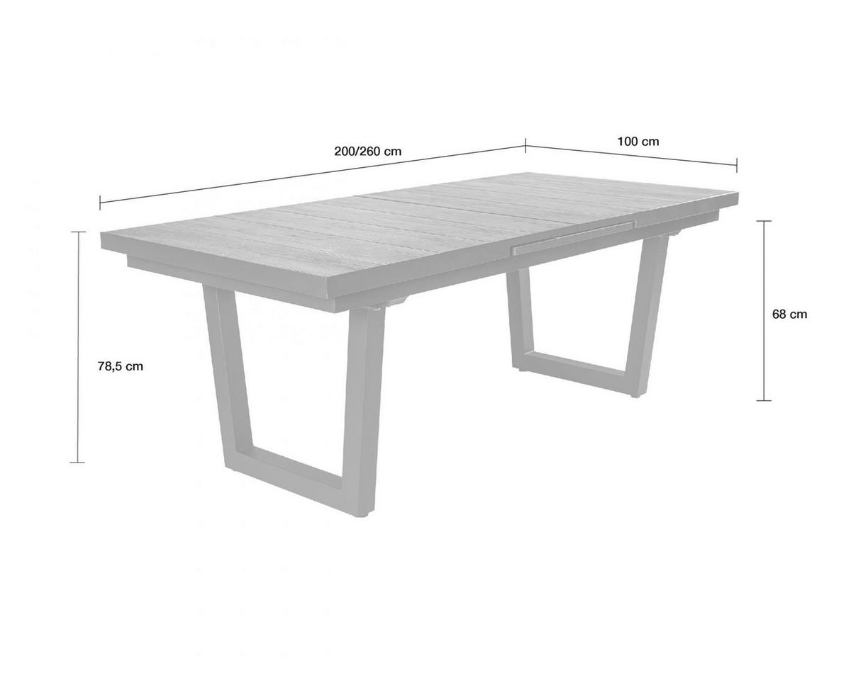 GARTENTISCH Kentucky 200/260x100x75 cm, Keramik, Braun - Braun, Keramik (100/260/75cm) - dasmöbelwerk