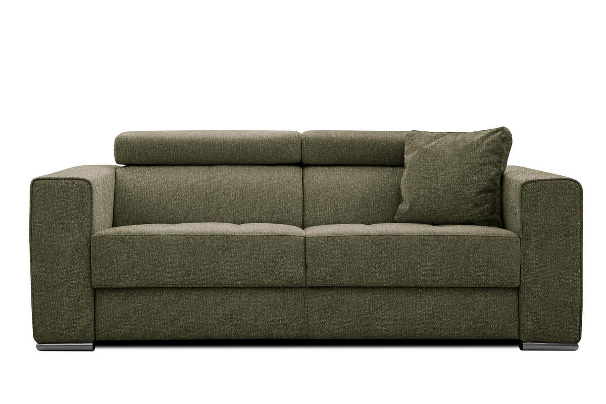SOFA QUARTZ 3-Sitzer mit Ausziehsitz, olivgrün - Olivgrün, Holzwerkstoff/Textil (202/80/102cm) - Courtois Laville