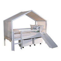 HAUSBETT HALBHOCH 90x200 Keeley Buche Weiß Rutsche Himmel - Weiß, Holz (90/200cm) - 58aufmkessel