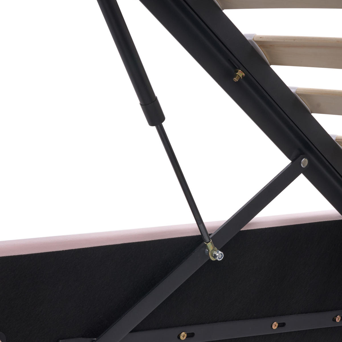 DĚTSKÁ POSTEL s úložným prostorem 90/200 cm Sametová látka Růžová Grisetot - růžová, textil (90/200cm) - Beliani