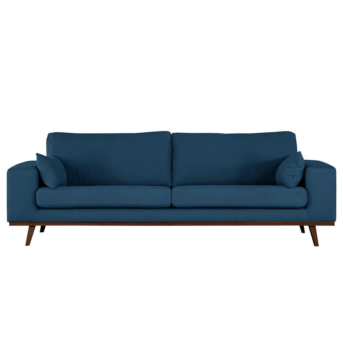 3-SITZER SOFA - Blau/Buchefarben, Holz/Buchenholz (237/81/88cm) - home24