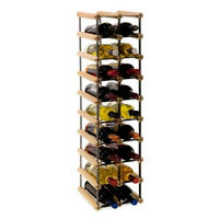 WEINREGAL Vinotega Mod Metal 92,5x22,5x24,5 cm 2x9 Flaschen Massives Kiefernholz Natur - Naturfarben, Holz (22.5/92.5/24.5cm) - PROREGAL