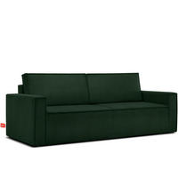 SCHLAFSOFA NAPI in Pet Friendly Cord-Stoff, dunkelgrün - Dunkelgrün/Schwarz, Textil (228/89/101cm) - KONSIMO®