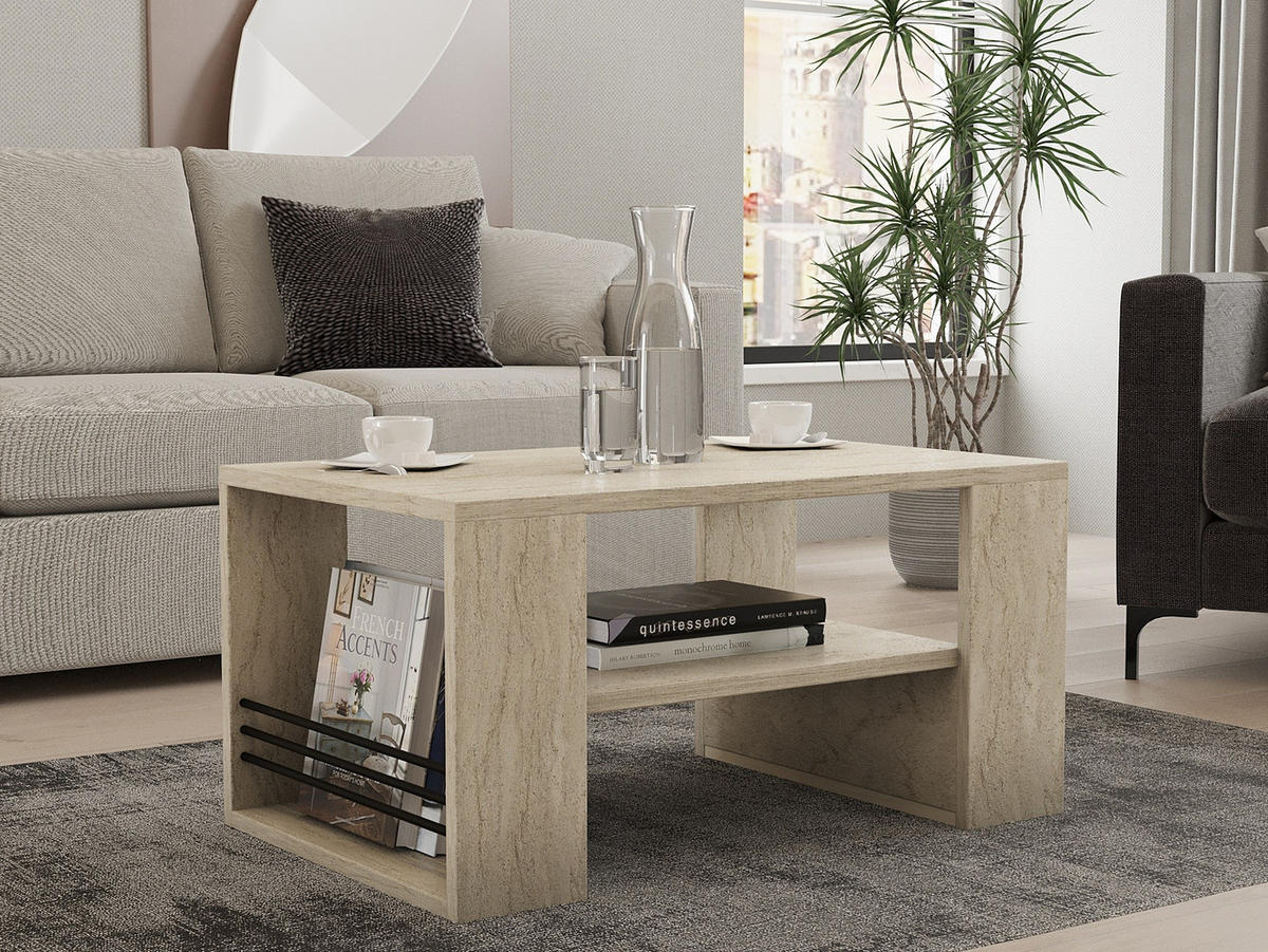 COUCHTISCH iris beige - Beige, Holz (80/50/40cm) - Habitat Garten