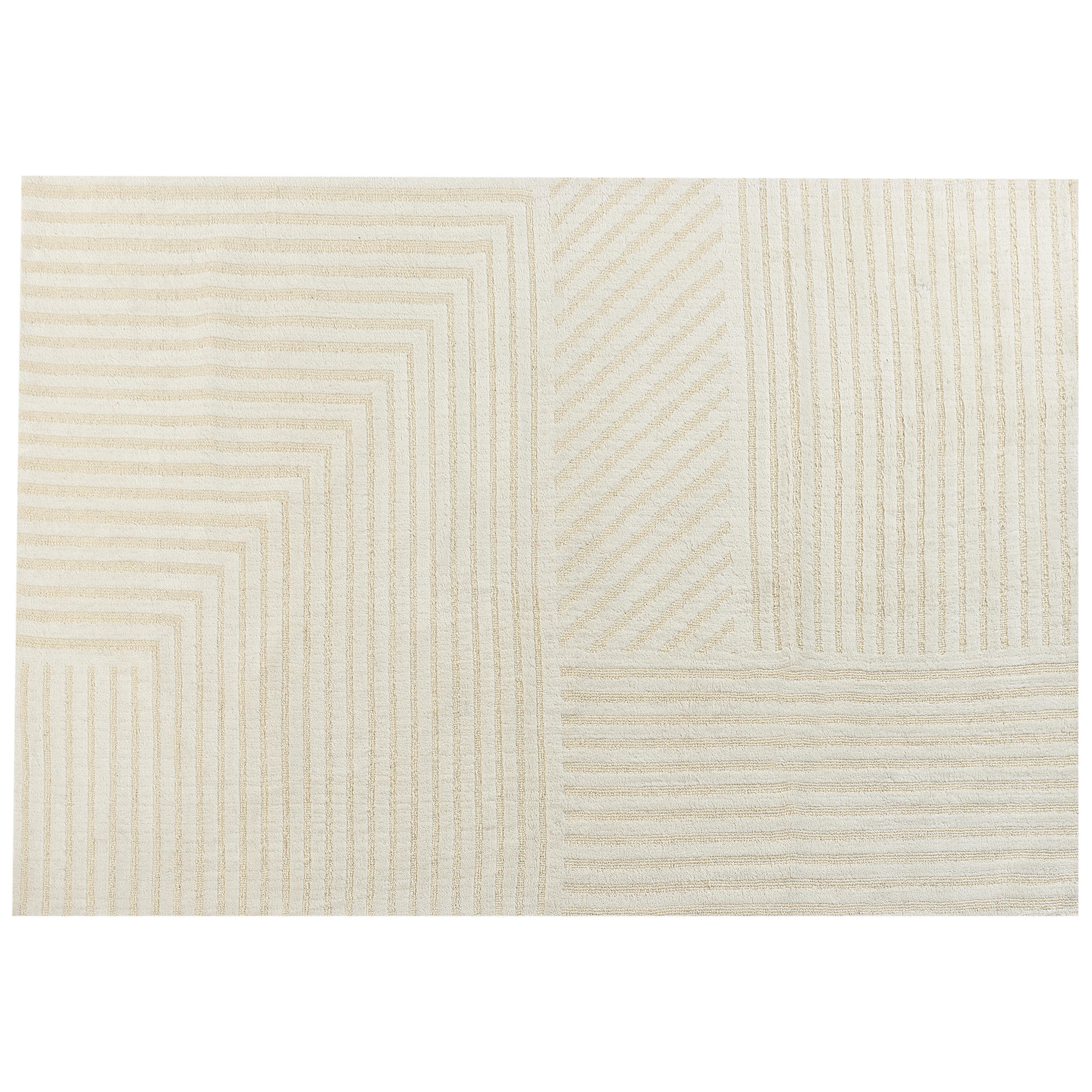 KURZFLOR-TEPPICH Beige 160/230 cm Abegum - Beige, Textil (160/230cm) - Beliani