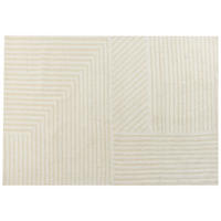 KURZFLOR-TEPPICH Beige 160/230 cm Abegum - Beige, Textil (160/230cm) - Beliani