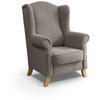 OHRENSESSEL Leonardo hellbraun - Hellbraun, Holz/Textil (88/118/86cm) - Beautysofa