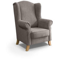OHRENSESSEL Leonardo hellbraun - Hellbraun, Holz/Textil (88/118/86cm) - Beautysofa