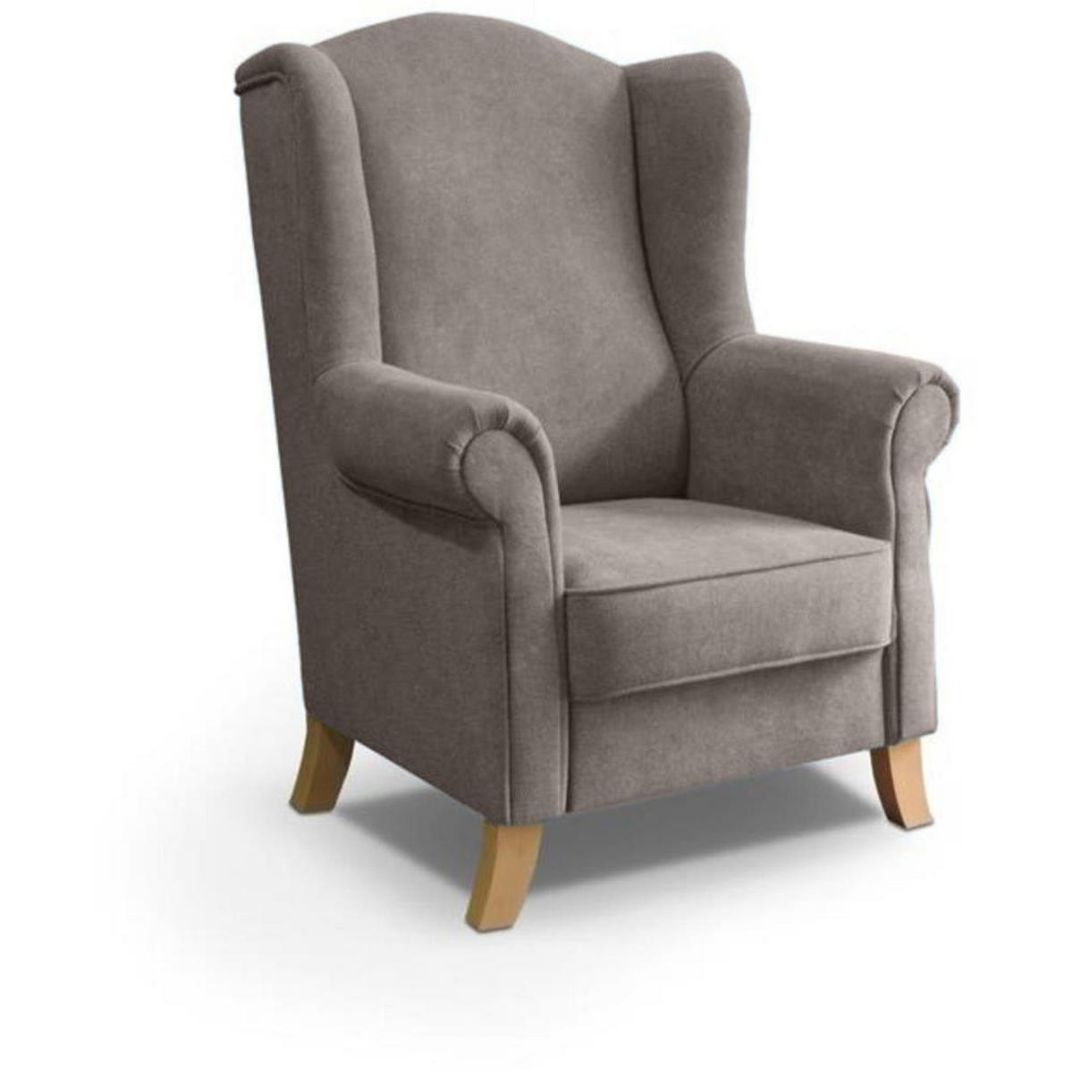 OHRENSESSEL Leonardo hellbraun - Hellbraun, Holz/Textil (88/118/86cm) - Beautysofa