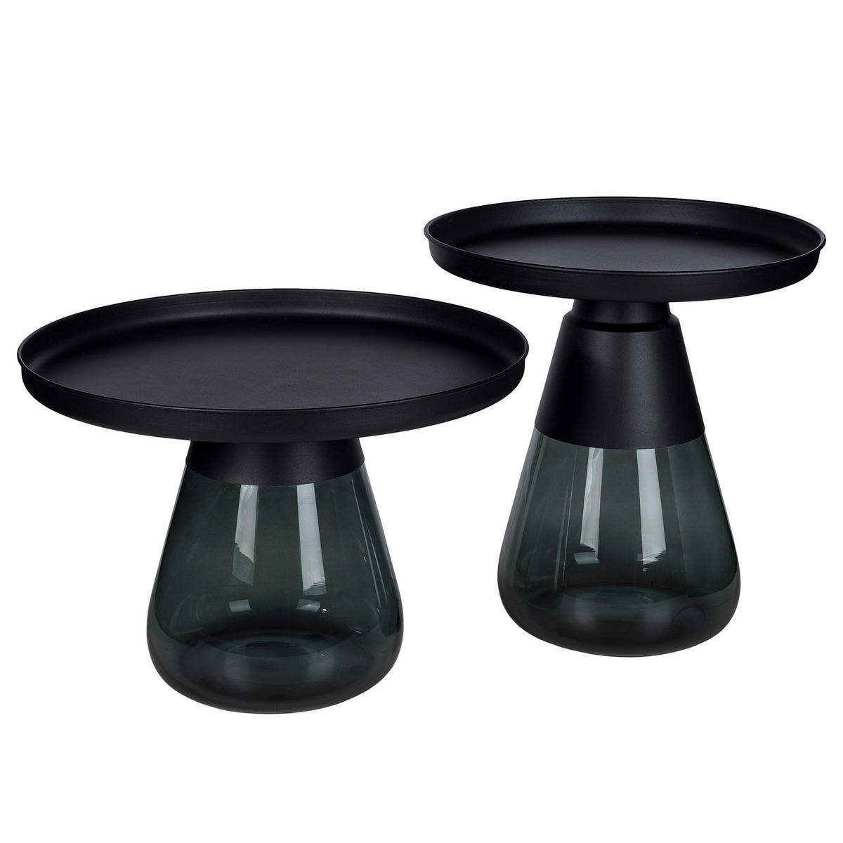 COUCHTISCH - Glas / Metall - Grau/Grün, Glas/Metall (53/53/53cm) - home24