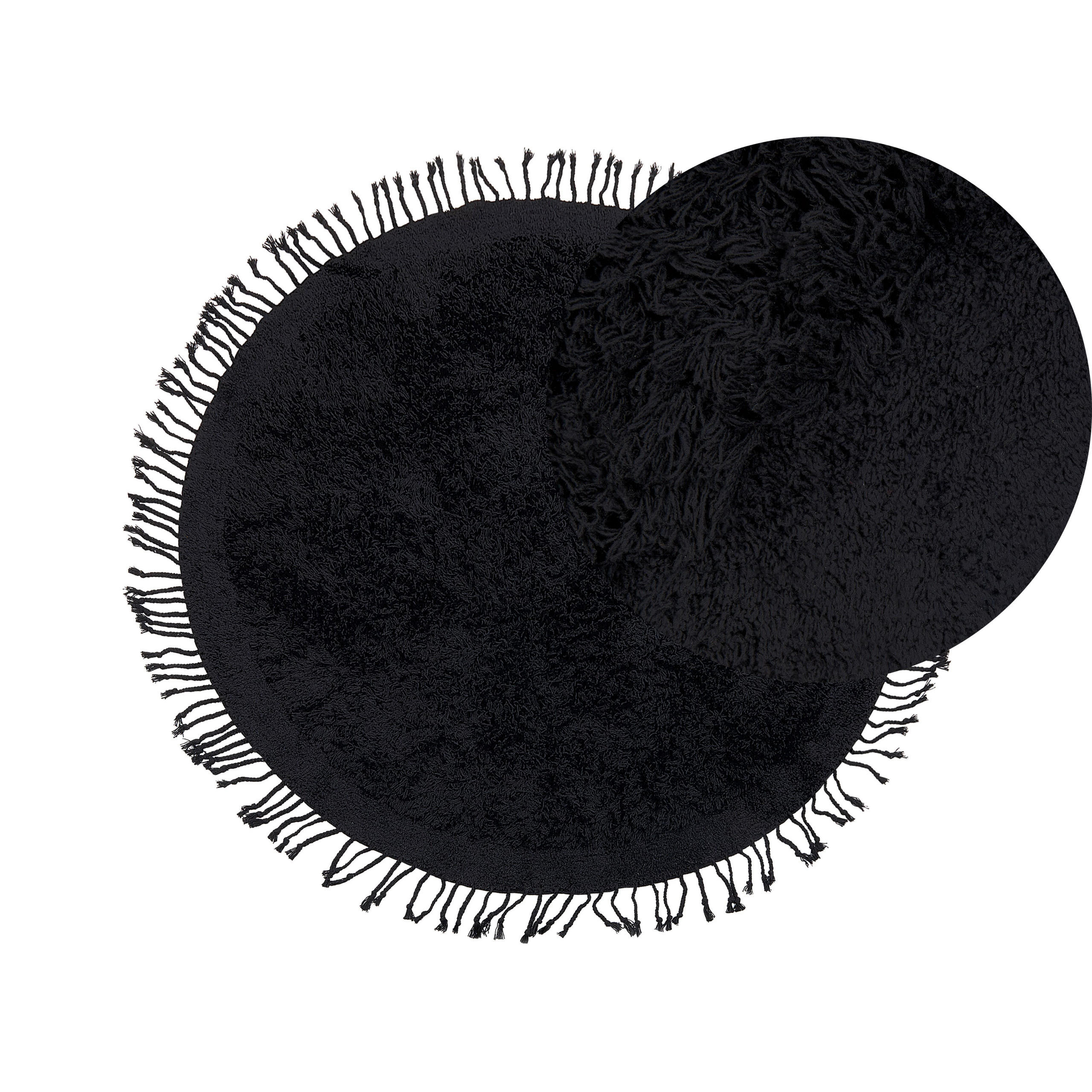 SHAGGY-TEPPICH Bitlis 140/140 cm - Schwarz, Textil (140/140cm) - Beliani