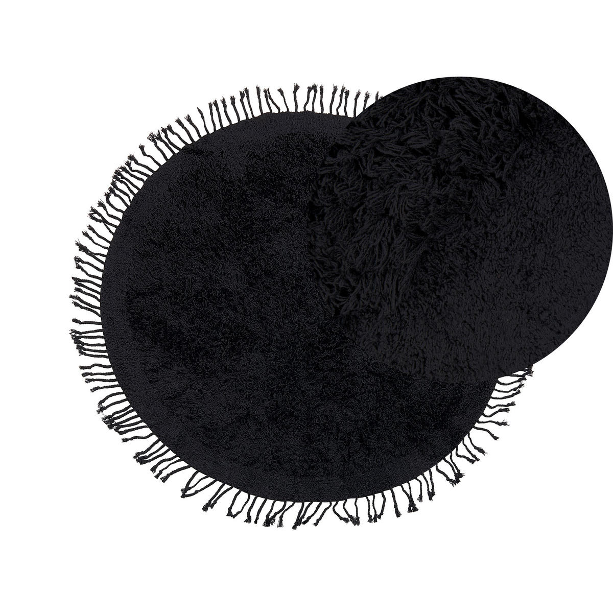 SHAGGY-TEPPICH Bitlis 140/140 cm - Schwarz, Textil (140/140cm) - Beliani