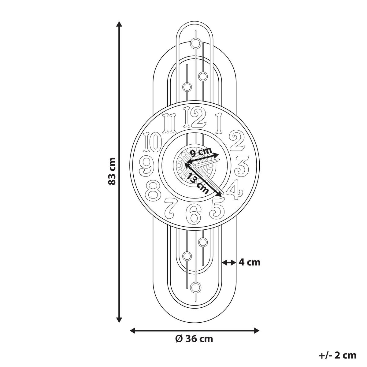 WANDUHR Metall gold Nobelium - Goldfarben, Metall (36/83/2cm) - Beliani