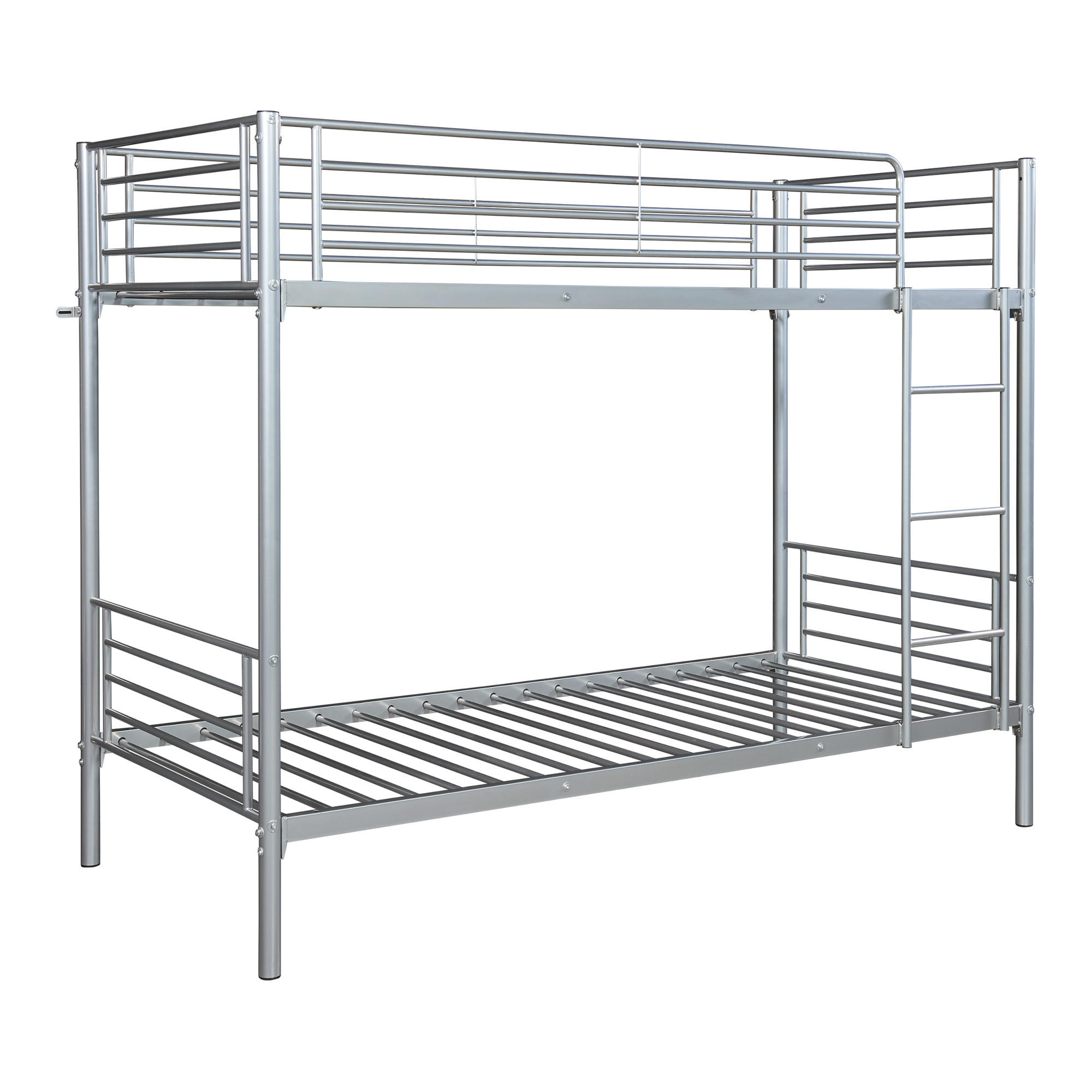 ETAGENBETT Soppsar - Silberfarben, Metall (90/200cm) - [en.casa]