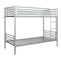 ETAGENBETT Soppsar - Silberfarben, Metall (90/200cm) - [en.casa]