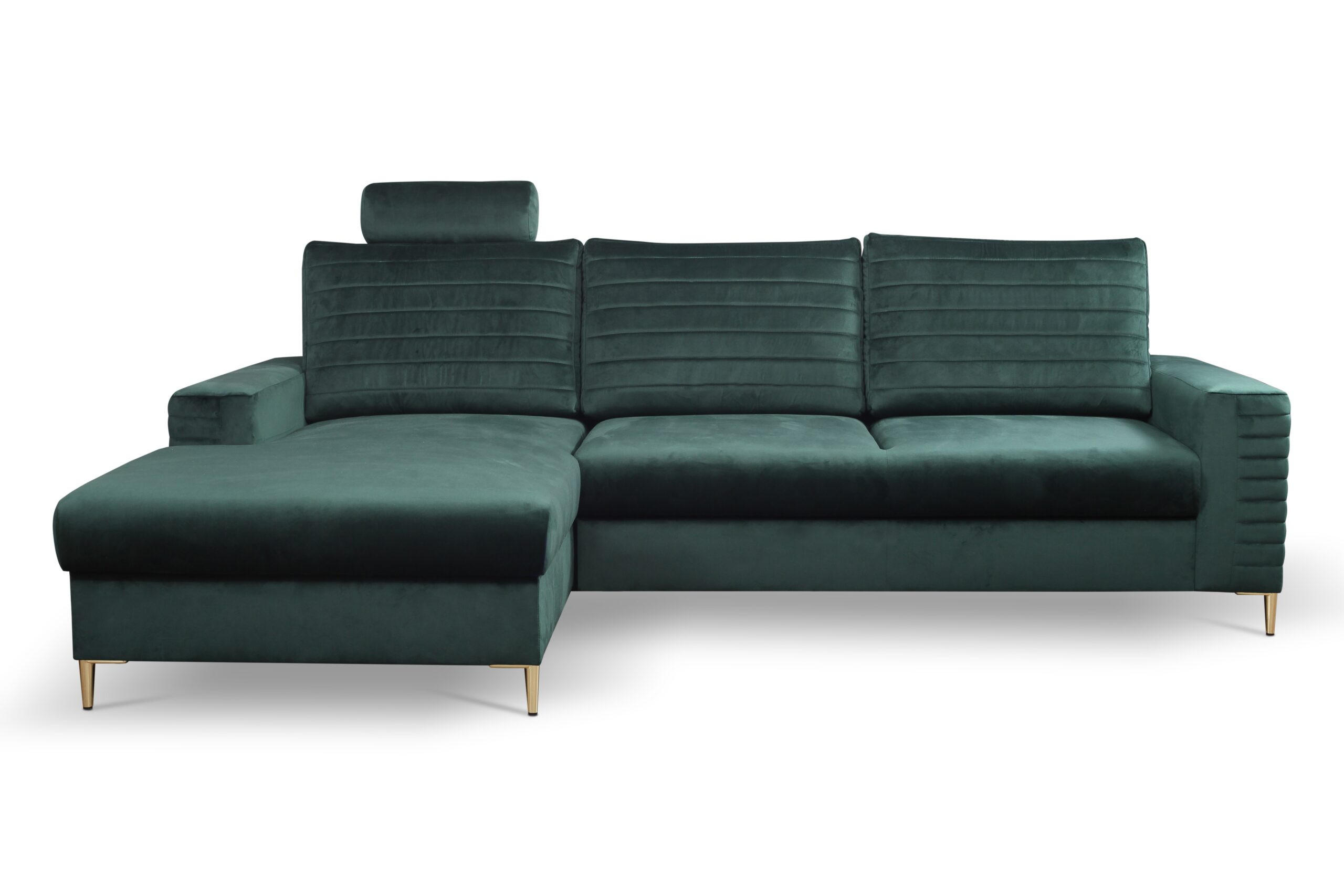 ECKSOFA NITRO L Grün (Velluto 27) - Grün, Holzwerkstoff (253/165cm) - Möblo