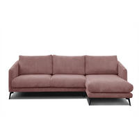 ECKSOFA VILT 4-Sitzer, altrosa - Schwarz/Altrosa, Holzwerkstoff/Textil (255/156cm) - Courtois Laville