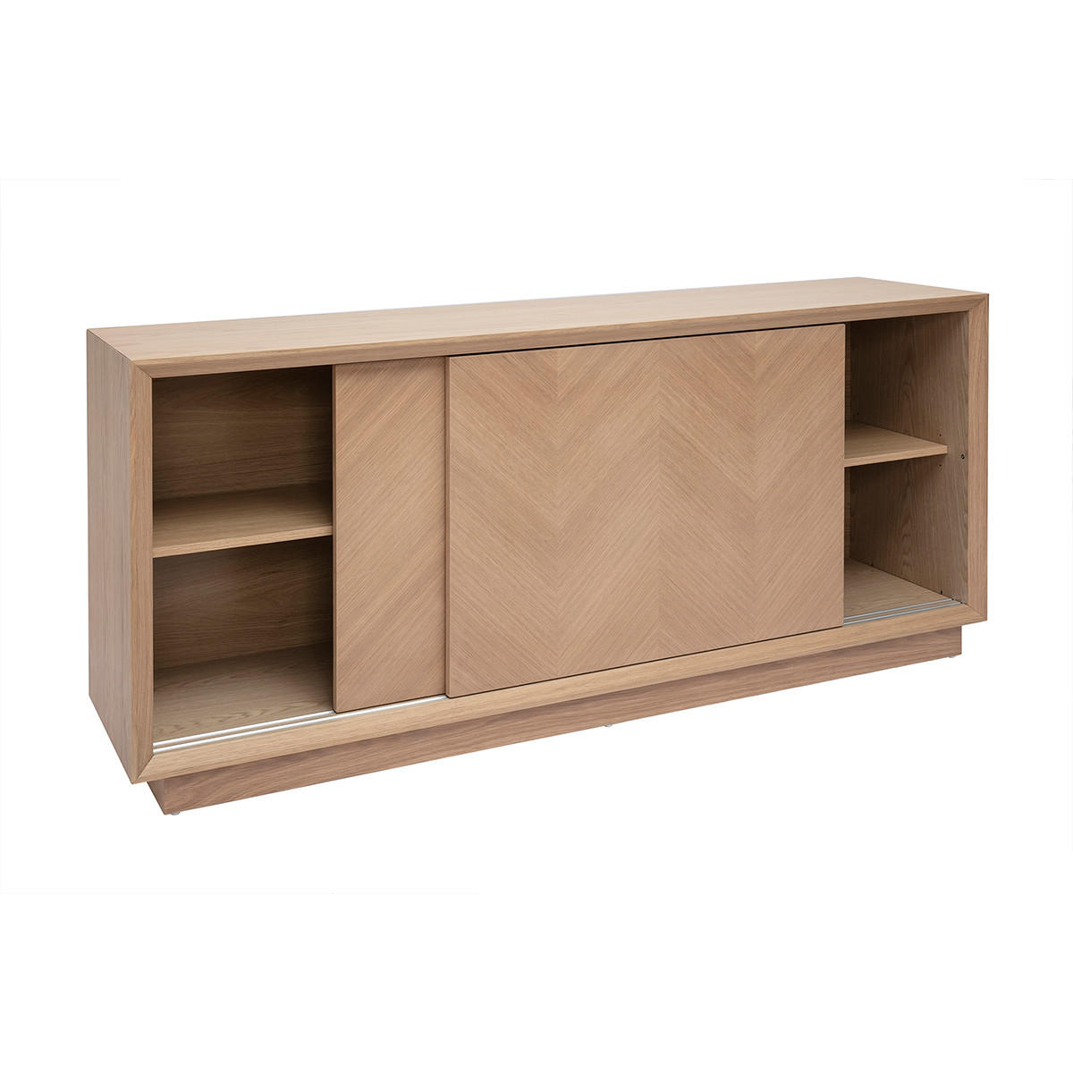 BUFFET Fischgrät Helles Eichenholz L160 ARROW - Eiche Bianco, Holz (39/74/160cm) - Miliboo