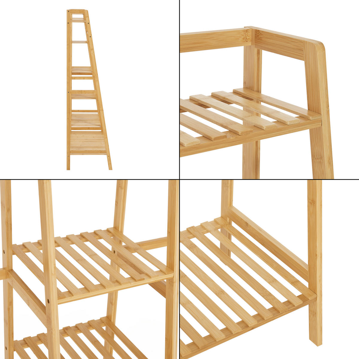 GARDEROBENSTÄNDER Sogndal - Naturfarben, Holz (158/139/40cm) - [en.casa]