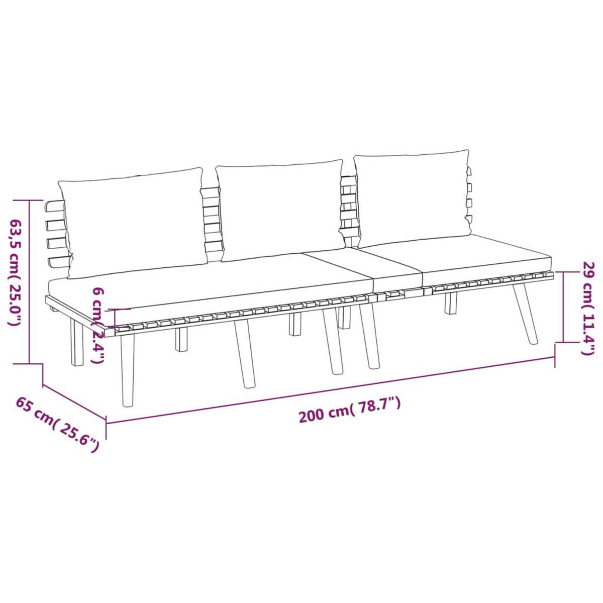 GARTEN-LOUNGE-SET 4-teilig Mit Kissen Massivholz Akazie - Dunkelgrau/Braun, Holz/Textil - vidaXL