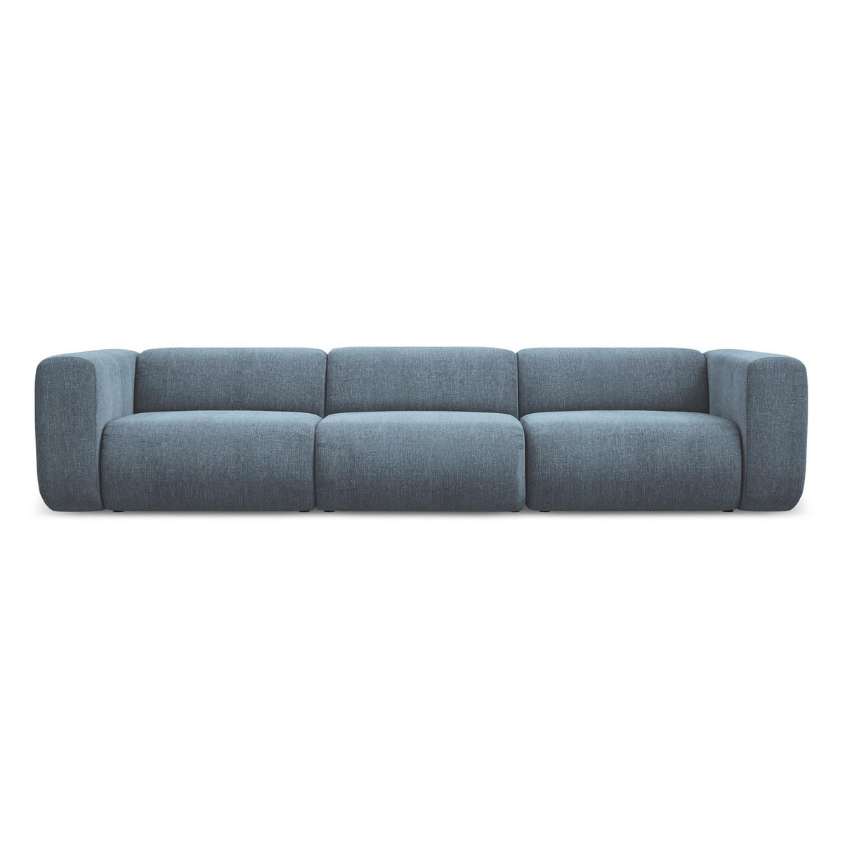 4-SITZER-SOFA Chenille Stoff Blau - Blau/Blaugrau, Kunststoff/Textil (319/70/89cm) - LaMiaSofa