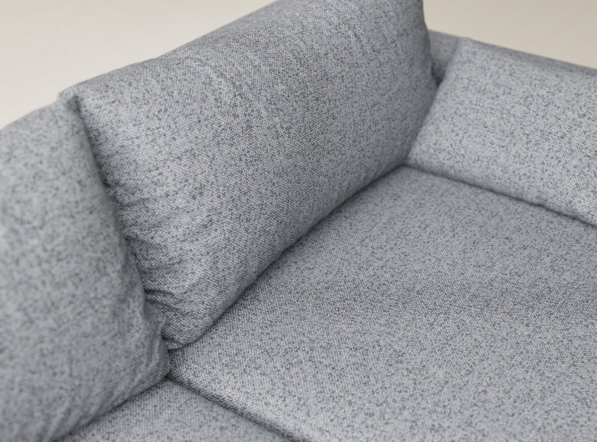 ECKSOFA MIT SCHLAFFUNKTION Leon Grau Webstoff - Schwarz/Grau, Holz/Holzwerkstoff (148/239cm) - Maison de Reve