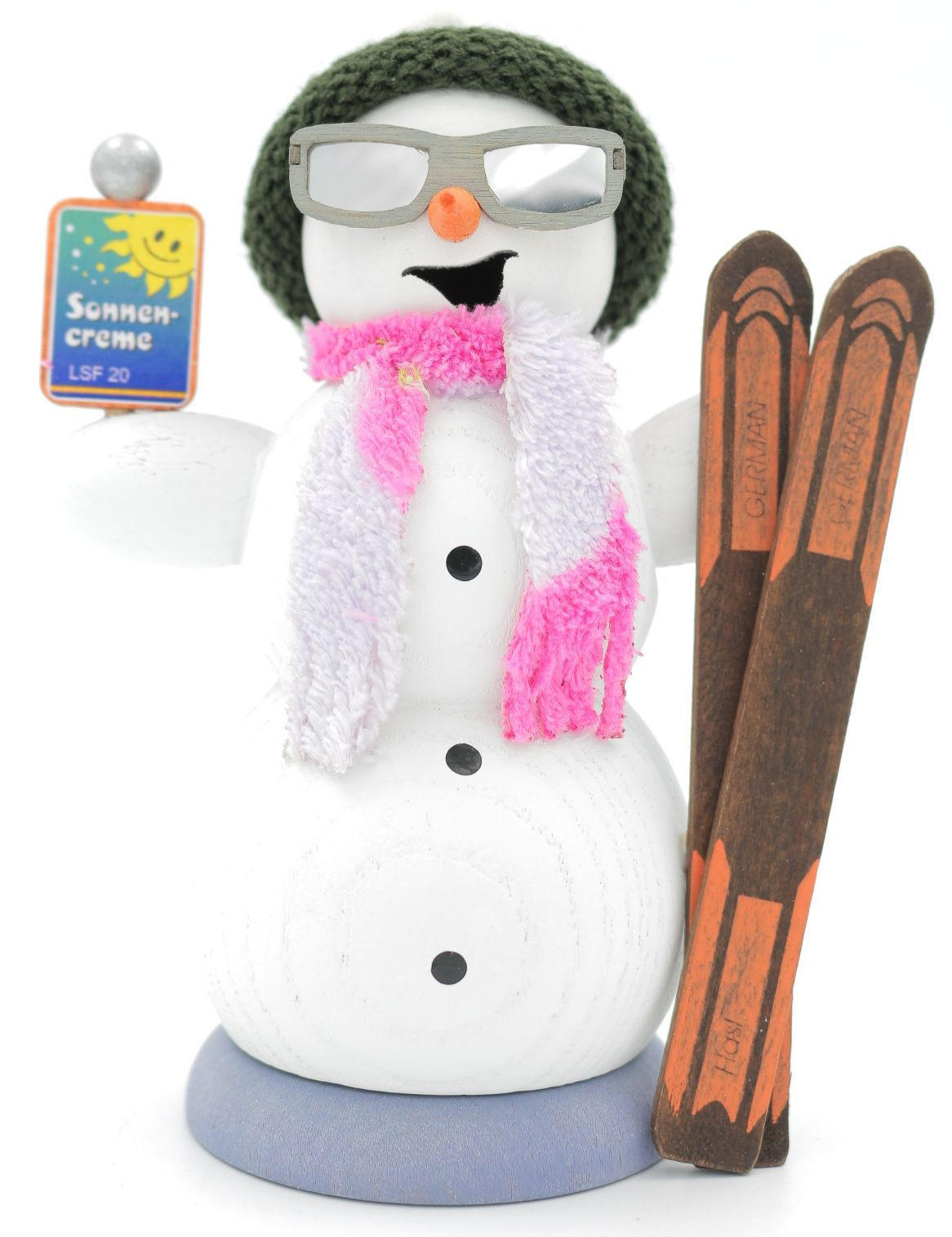RAUCHFIGUR Schneemann Après-Ski 13 cm - Multicolor, Holz (6/13/10cm)